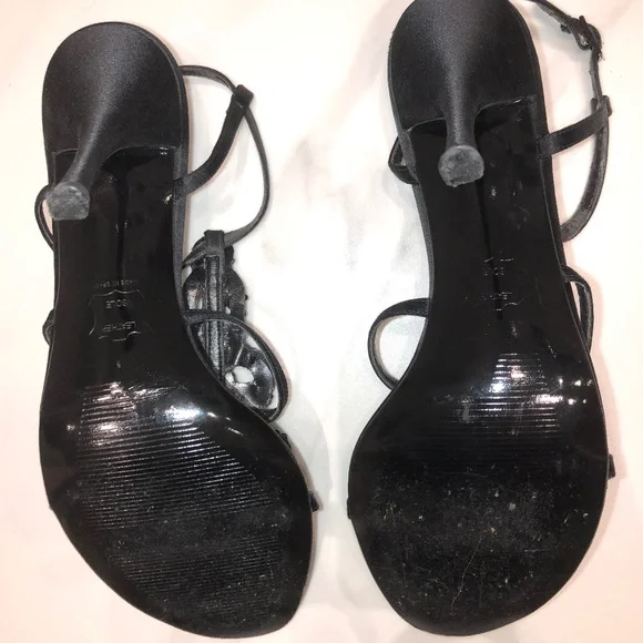 Stuart Weitzman Black Satin Caviar sandals - Picture 8 of 10